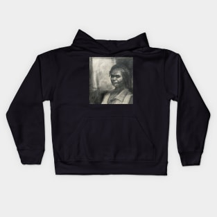 Kuntamare : charcoal portrait drawing Kids Hoodie